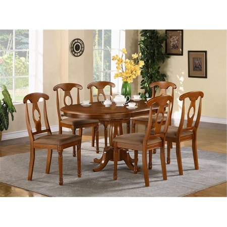 EAST WEST FURNITURE 5 Piece Dining Room Set-Oval Dining Table With Leaf and 4 Chairs PONA5-SBR-W